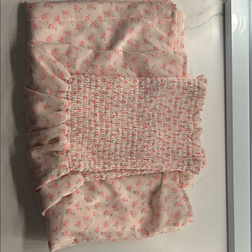 Floral Pink Smocked Romper